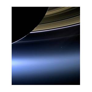 Earth And Moon From Saturn Poster by Nasa
